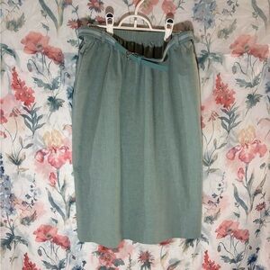 Vintage Chic Teal Midi Skirt